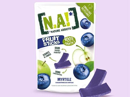 ¡N   A! Nature Addicts - Bolsa de Palitos de Fruta Arándano 40g - 100% de Fruta - Sin Azúcares Añadidos, Sin Edulcorantes ni Conservantes - Bolsa Resellable para Llevar a Cualquier Lugar - Pack de 1 Discount