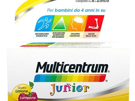 Multicentrum Junior Multivitamin Multimineral Complemento Alimenticio, Ingesta Completa Formulado Para Niños 4+, Sabor Limón Y Frambuesa, 30 Tabletas Masticables, 15 x 9 x 10 cm: 85 gramos Discount