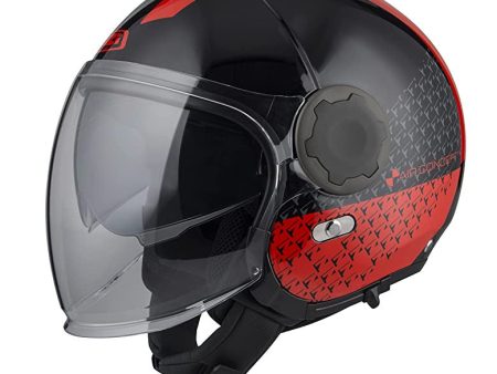 *Nzi* - Casco Moto Jet Abierto con Pantalla Solar Interior RINGWAY Tallas XS a XXXL (Negro Rojo, XXXL 63-64 cm.) Reacondicionado on Sale