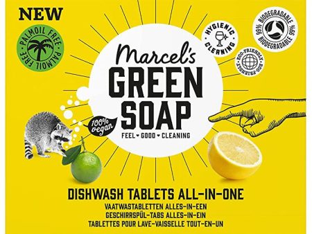 Marcel S Green Soap - Tabletas Lavavajillas - Pomelo y Lima - 97% biodegradable - Ingredientes naturales - 1x24 pc. Embalaje Deteriorado Supply